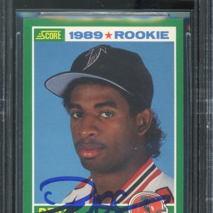 Falcons Deion Sanders Signed 1989 Score #246 RC Card Auto Graded 10! BAS Slabbed