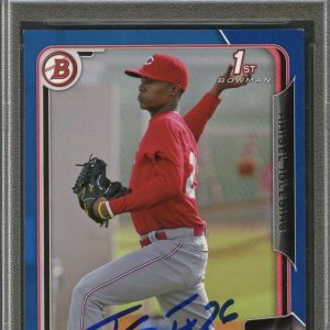 2015 1st Bowman BP103 Raisel Iglesias Signed Card PSA Slabbed Auto Reds