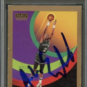 1990 SkyBox #375 Alex English Signed Card AUTO PSA Slabbed Mavericks
