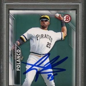 NEW LISTING2016 Bowman #71 Gregory Polanco Signed Card PSA Slabbed Auto Grade 10 Pirates
