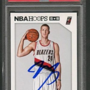NEW LISTING2015-16 NBA Hoops #174 Mason Plumlee Signed Card AUTO Graded 10 PSA Slabbed Blaz