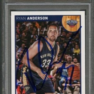 2013-2014 NBA Hoops #128 Ryan Anderson Signed Card AUTO PSA Slabbed Pelicans