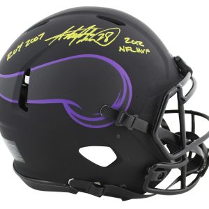 Vikings Adrian Peterson "2x Insc" Signed Eclipse Proline F/S Speed Helmet BAS