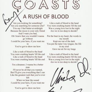 COASTS SIGNED A RUSH OF BLOOD LYRIC SHEET