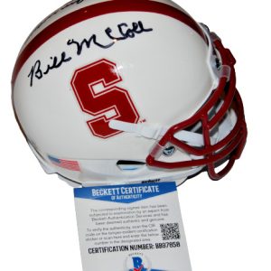 BILL MCCOLL signed (STANFORD CARDINAL) mini football helmet BECKETT BB97858