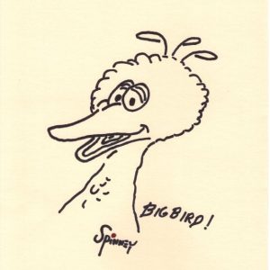 CAROLL SPINNEY signed 8x10 SESAME STREET BIG BIRD sketch