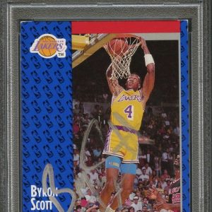 1991-92 Fleer Basketball #102 Byron Scott Signed Card AUTO PSA Slabbed Lakers
