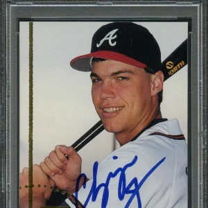 1994 Bowman Baseball #489 Chipper Jones Signed Card PSA Gem Mint 10 Slabbed Auto