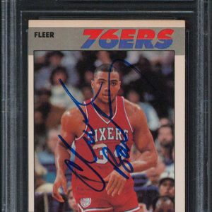 76ers Charles Barkley Signed 1987 Fleer #9 Card w/ Vintage Sig BAS Slabbed