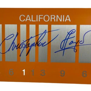 CHRISTOPHER LLOYD SIGNED BACK TO THE FUTURE PART 2 LICENSE PLATE AUTO BECKETT L