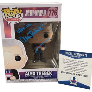 ALEX TREBEK SIGNED JEOPARDY POP VINYL FUNKO FIGURE AUTHENTIC AUTOGRAPH BECKETT A