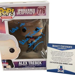 ALEX TREBEK SIGNED JEOPARDY POP VINYL FUNKO FIGURE AUTHENTIC AUTOGRAPH BECKETT D