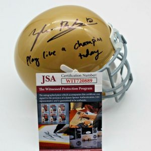 Tyler Buchner Signed Notre Dame Fighting Irish Mini Helmet w/JSA COA Witness #1