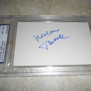Milton Berle Hollywood Signed Autographed Index Card PSA Certified NM-MT 8