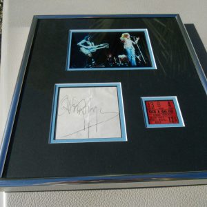 Jimmy Page Led Zeppelin 1973 Signed Cut Framed W Ticket & Photo PSA Certified