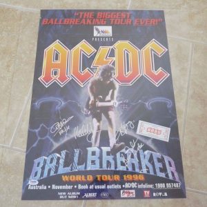 AC/DC Signed Autographed Poster PSA Certified 1996 Ballbreaker Australia Tour