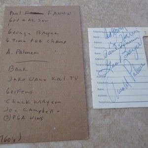 Arnold Palmer George Bayer Joe Campbell + 6 Signed PGA Gold Cut Paper 1960