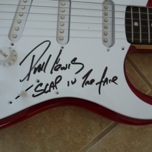 Phil Lewis L.A. Guns Signed Autograph Guitar SLAP IN FACE Lyrics PSA Guaranteed