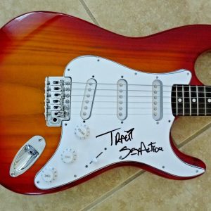 Tracii L.A. Guns Signed Autographed Guitar SEX ACTION Lyrics PSA BAS Guaranteed