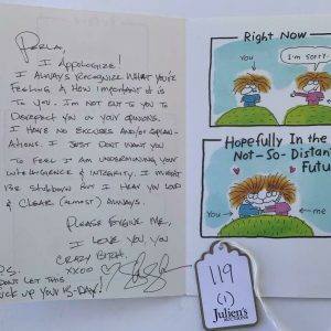 Slash Guns & Roses Handwritten Apology Card to Wife Signed Autographed Juliens