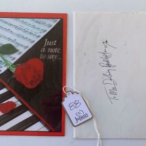 Slash Guns & Roses Handwritten Love Card W/ Sketch Signed Autographed Juliens