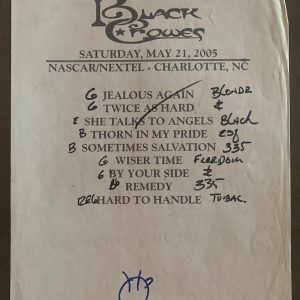 The Black Crowes 5-21-05 Tour Concert Used Set List W/ Notes Charlotte , NC