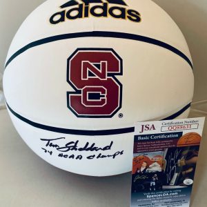 Tim Stoddard signed NC State Wolfpack F/S Logo Basketball W/ Champs Inscr. JSA