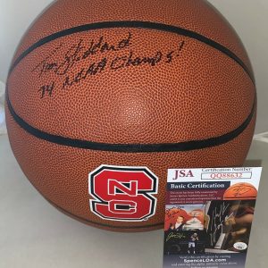 Tim Stoddard signed NC State Wolfpack F/S Logo Basketball W/ Champs Inscr. 3 JSA
