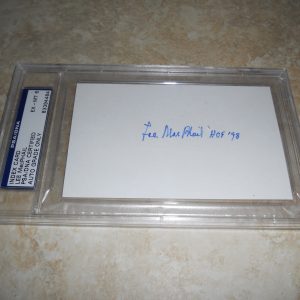 Lee MacPhail Baseball Signed Autographed Index Card PSA Certified Graded