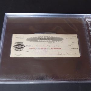 Fred Vinson Chief Justice Supreme Court Signed Check Beckett Certified Slabbed 4