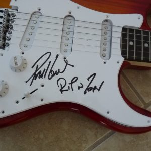 Phil Lewis L.A. Guns Signed Autographed Guitar RIP & TEAR Lyrics PSA Guaranteed