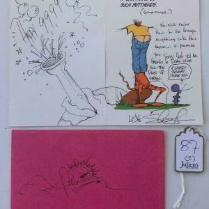 Slash Guns & Roses Handwritten Card to Wife W/ Sketch Signed Autographed Juliens