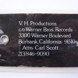 Van Halen Productions 1980's Luggage Tag Concert Tour Used Laminate #3