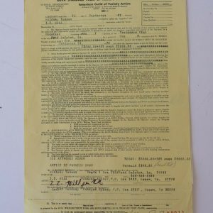 Z.Z. Hill DUAL Signed 9-12-72 Live Performance Concert Contract & Rider