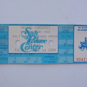 Van Halen 6-5-84 Salt Lake City 1984 Tour UnUsed Concert Ticket Eddie David Lee