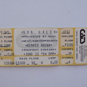 Van Halen 6-21-84 Kansas City, MO 1984 Tour Un-Used Concert Ticket Eddie David