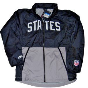 MEN'S NIKE USA Black Full Zip Windbreaker Jacket with hood CN7075-010 Sz Large