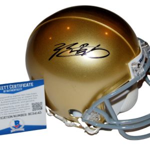 TYLER BUCHNER signed (NOTRE DAME IRISH) mini football helmet BECKETT BC34145