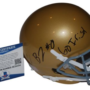 BRADEN LENZY signed (NOTRE DAME IRISH) mini football helmet BECKETT BAS BC34134