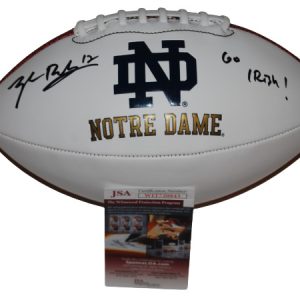 Tyler Buchner signed (NOTRE DAME FIGHTING IRISH) logo football JSA Witness