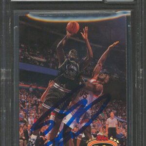 Shaquille O'Neal Signed 1992 Stadium Club #201 RC Card Auto Grade 10 BAS Slabbed