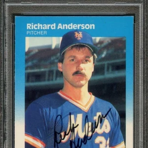 1987 Fleer #2 Richard Anderson Signed Card PSA Slabbed Auto Mets