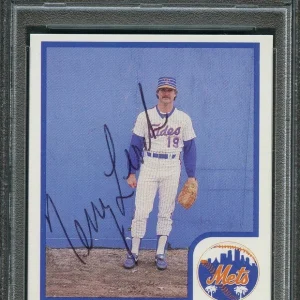 1986 Tidewater Tides ProCards #15 Terry Leach Signed Card PSA Slabbed Auto Mets