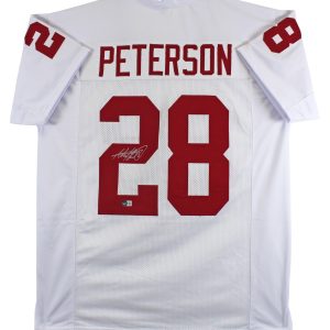 Oklahoma Adrian Peterson Authentic Signed White Pro Style Jersey BAS Witnessed