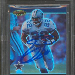 Cowboys Emmitt Smith Signed 2000 Bowman's Best #60 Card Auto Graded 10! BAS Slab