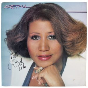 Aretha Franklin Best, 2016 Authentic Signed Self Titled Album Cover BAS #AB14379
