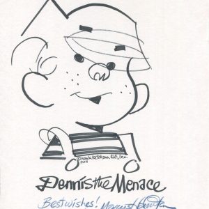 LOT OF 4 HAND SIGNED ORIGINAL DENNIS THE MENACE DRAWINGS RON FERDINAND+HAMILTON