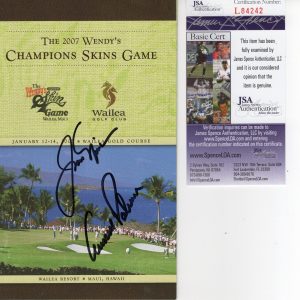 ARNOLD PALMER+JACK NICKLAUS HAND SIGNED SKINS GAME GOLF PROGRAM RARE JSA