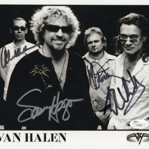 EDDIE VAN HALEN HAND SIGNED 8x10 GROUP PHOTO ALL 4 SIGNED RARE JSA LETTER