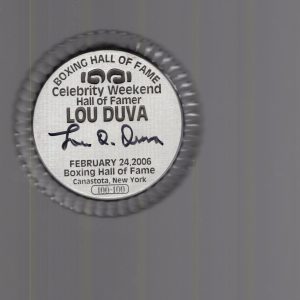 LOU DUVA HAND SIGNED BOXING HOF PAPERWEIGHT+COA VERY RARE 100/100
